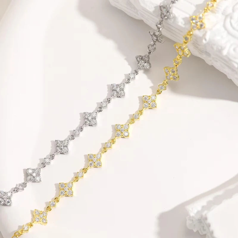 Lucky Clover Moissanite Bracelet