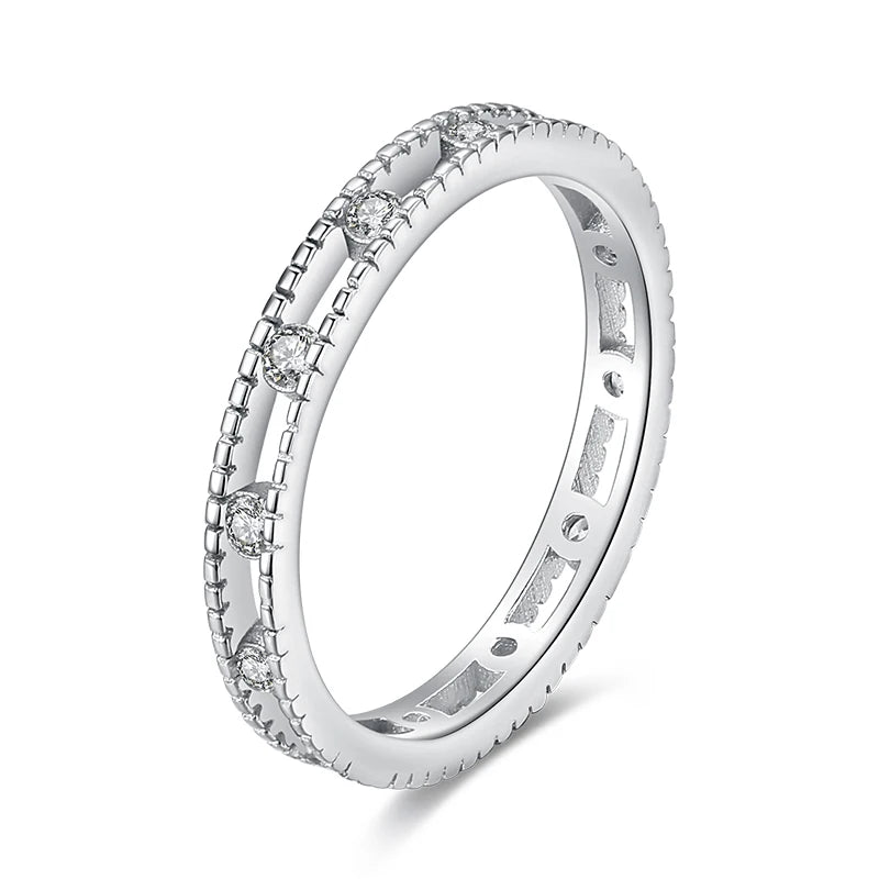 Modian 925 Sterling Silver Irregular Stackable Ring