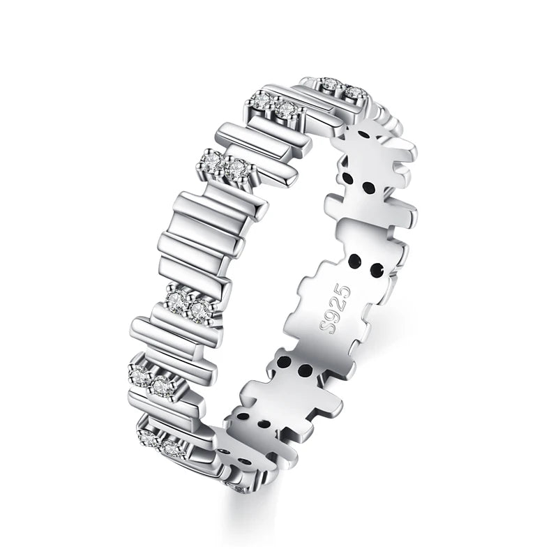 Modian 925 Sterling Silver Irregular Stackable Ring