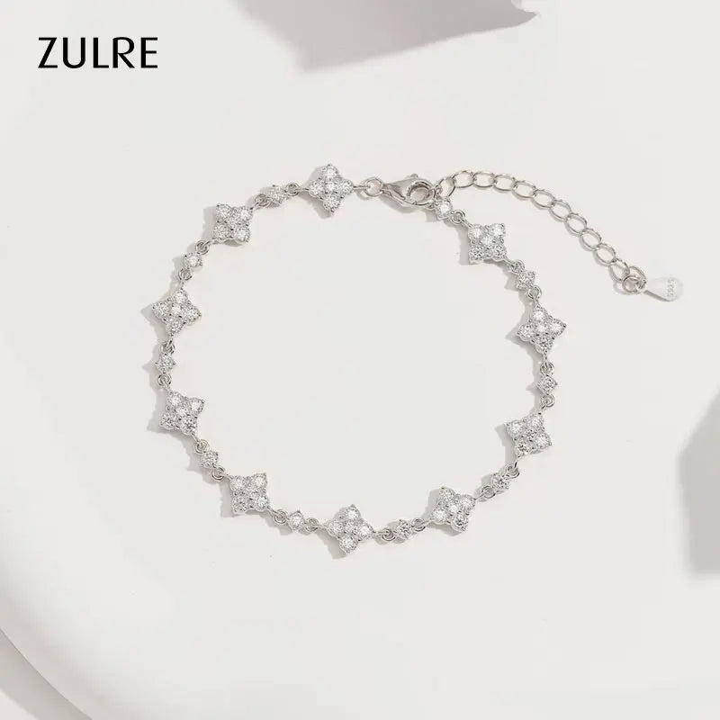 Lucky Clover Moissanite Bracelet