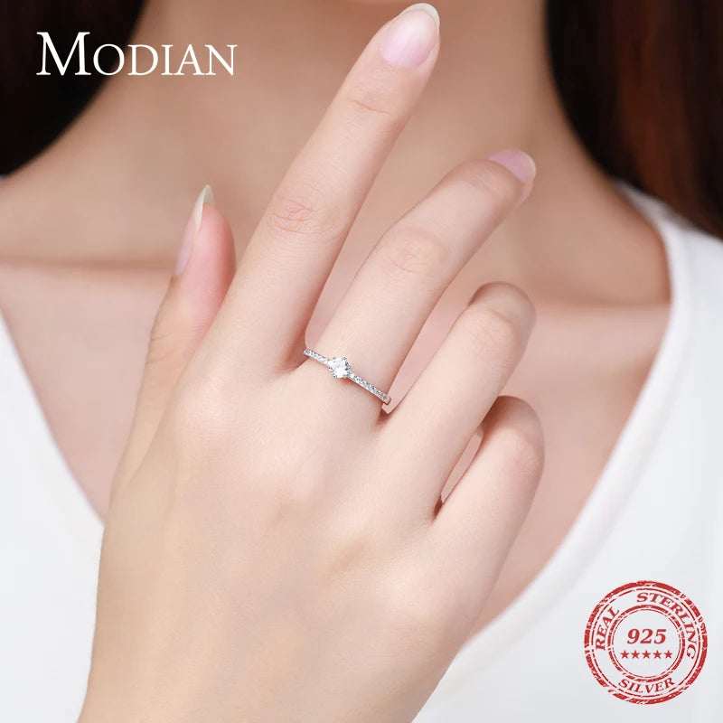 Modian 925 Sterling Silver Irregular Stackable Ring