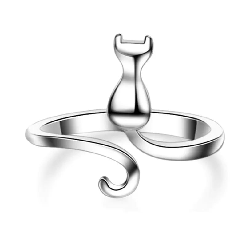 Silver Cat Tail Ring