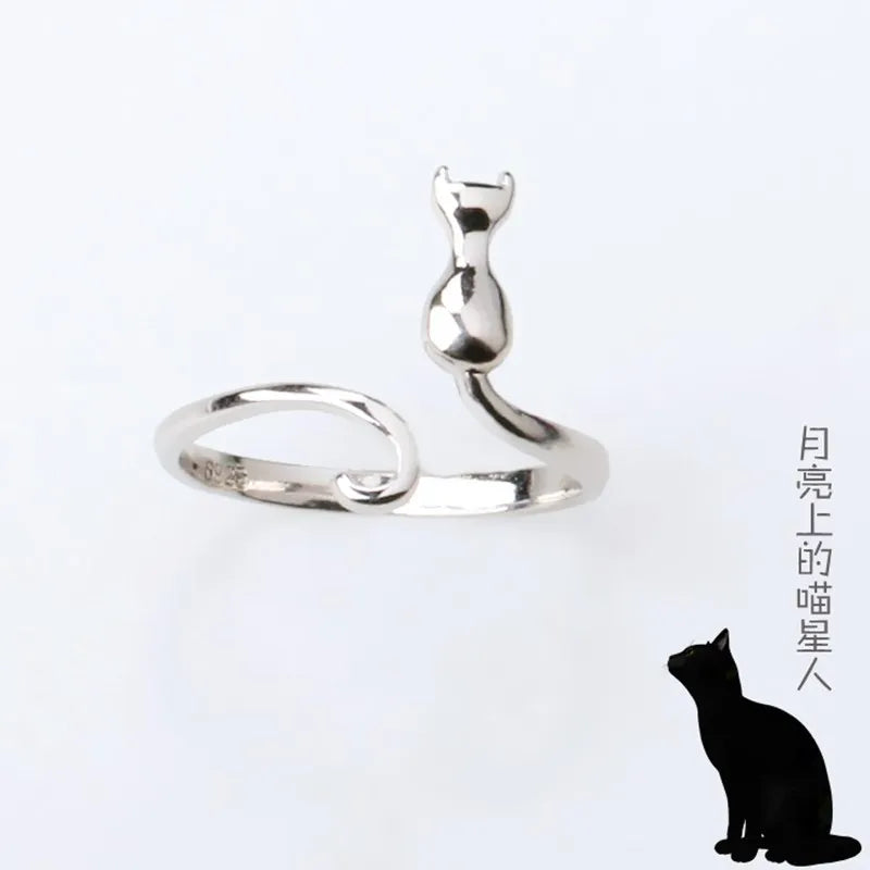 Silver Cat Tail Ring