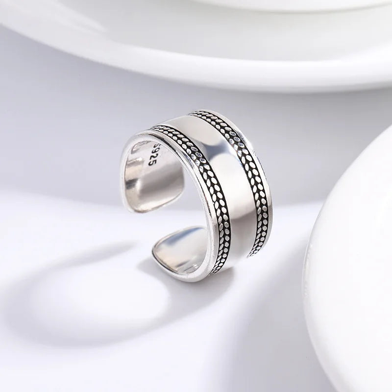 Bold Braided Edge Statement Ring