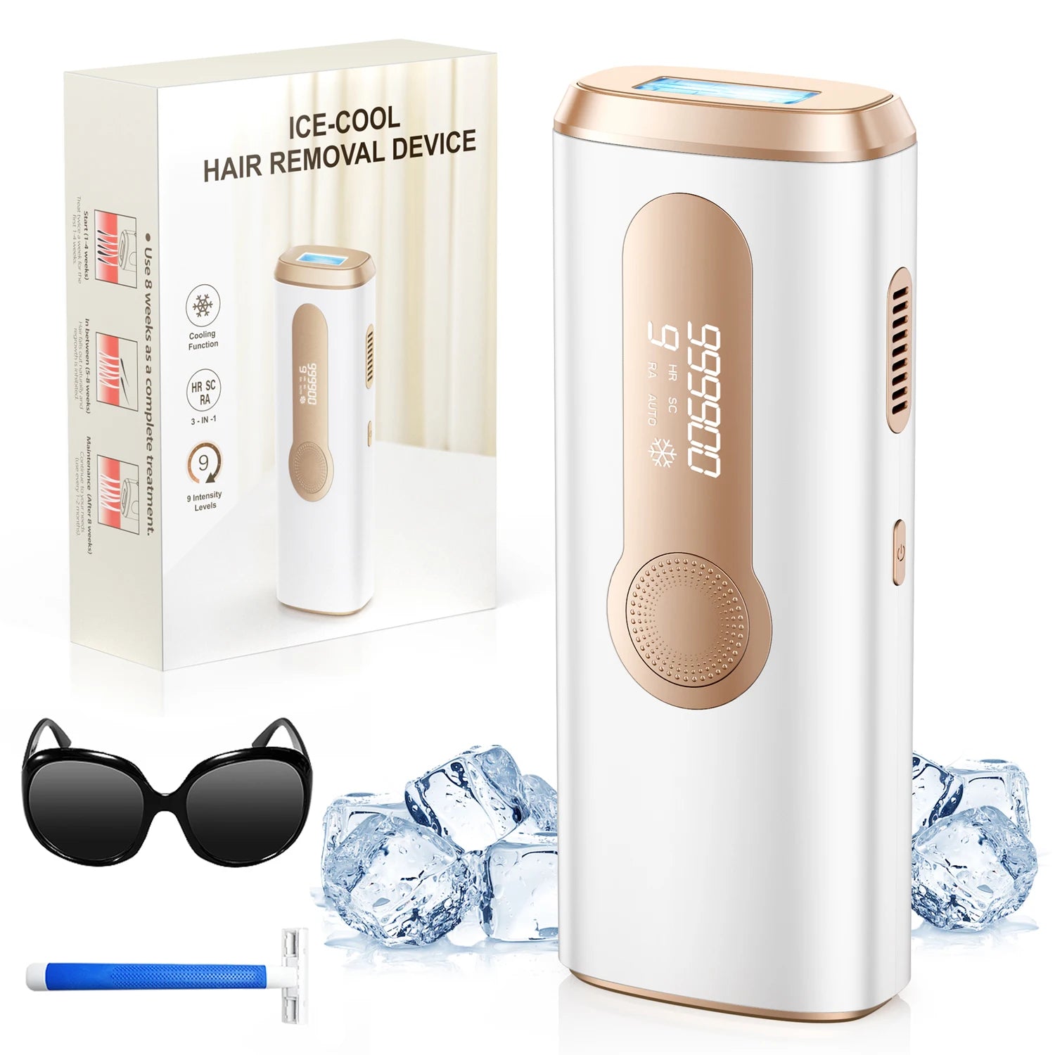 IPL Hair Removal Device — Painless Laser for Face, Body & Bikini | 990,000 Flashes