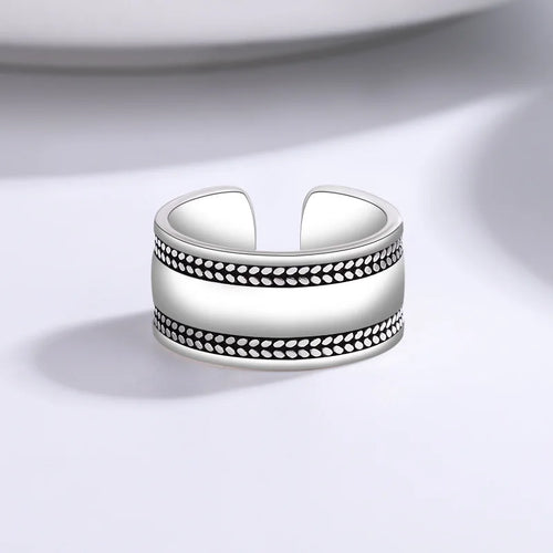 Bold Braided Edge Statement Ring