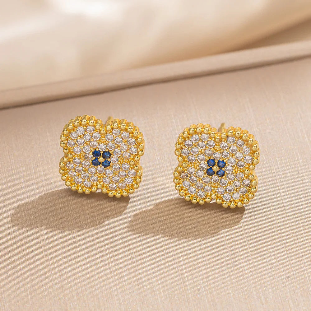 Micro Pave Lucky Clover Jewelry Set — Daily & Party Wear, Perfect Gift