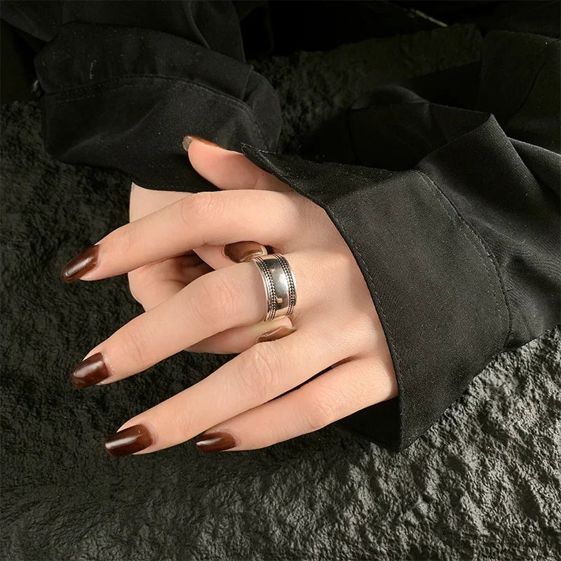 Bold Braided Edge Statement Ring